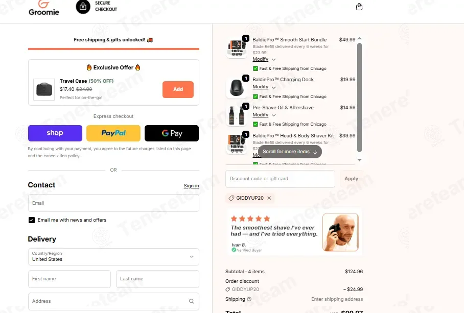 Groomie Club coupon code: 20% off with GIDDYUP20. Tested and valid as 3 weeks ago.