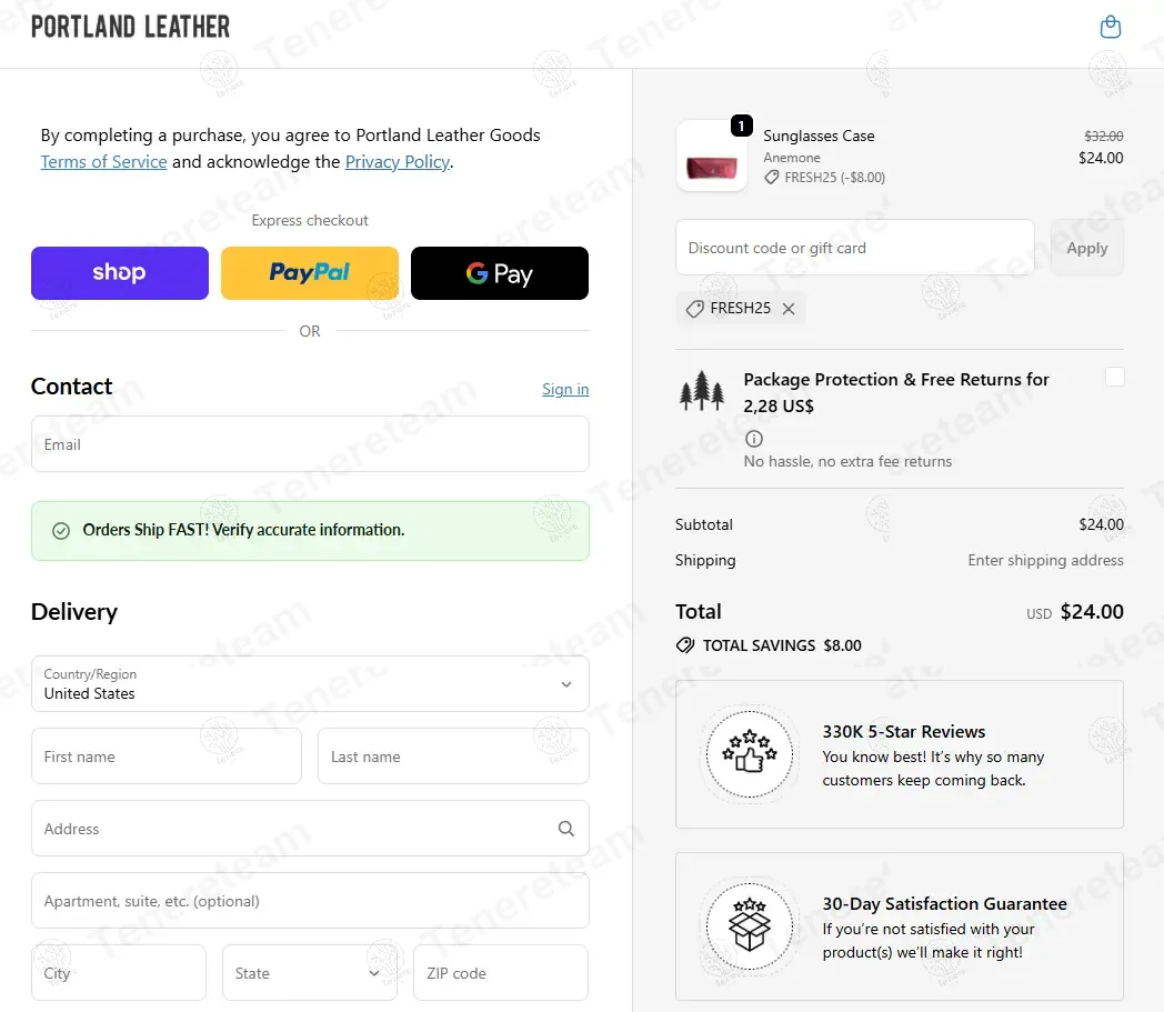 Portland Leather Goods coupon code: 25% off with FRESH25. Tested and valid as 7 months ago.