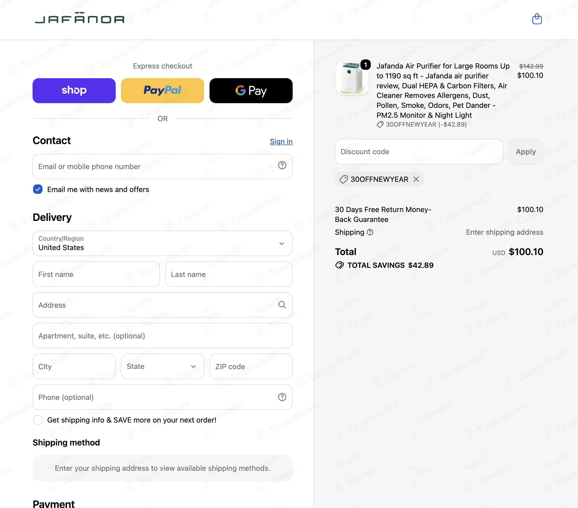 Jafanda Store coupon code re-checked and confirmed working at checkout