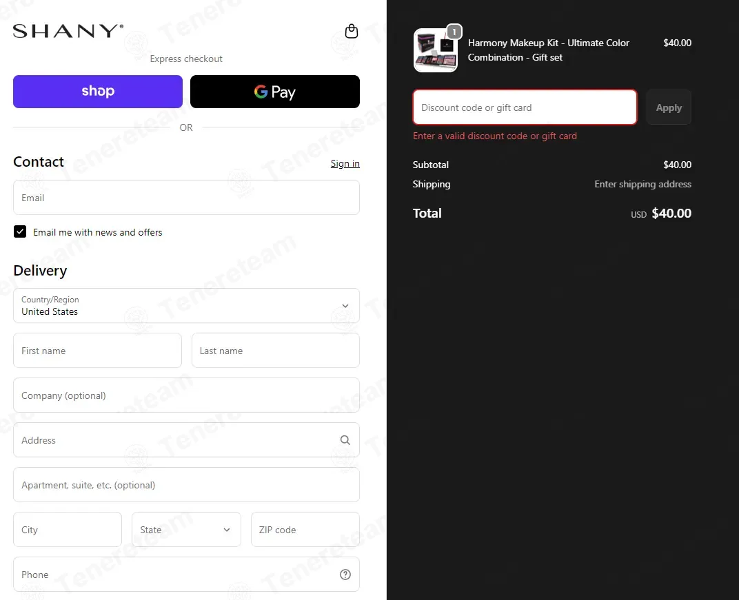 Shany Cosmetics coupon code: 30% off with TRAVEL30. Tested and valid as 2 months ago.