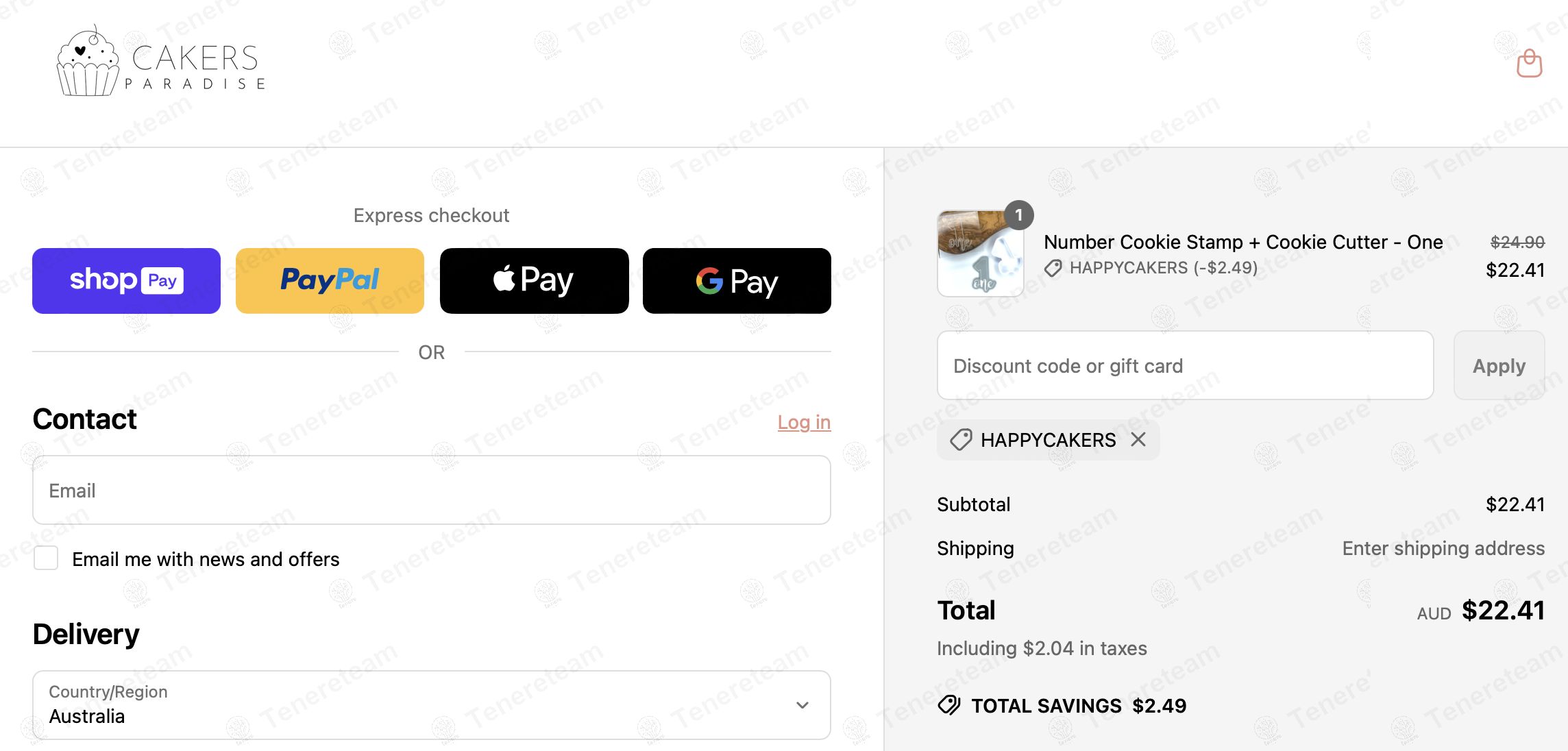 Cakers Paradise coupon code: 10% off with happycakers. Tested and valid as 8 months ago.