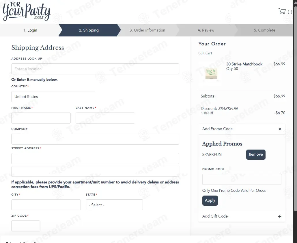 For Your Party coupon code: 10% off with SPARKFUN. Tested and valid as 1 month ago.