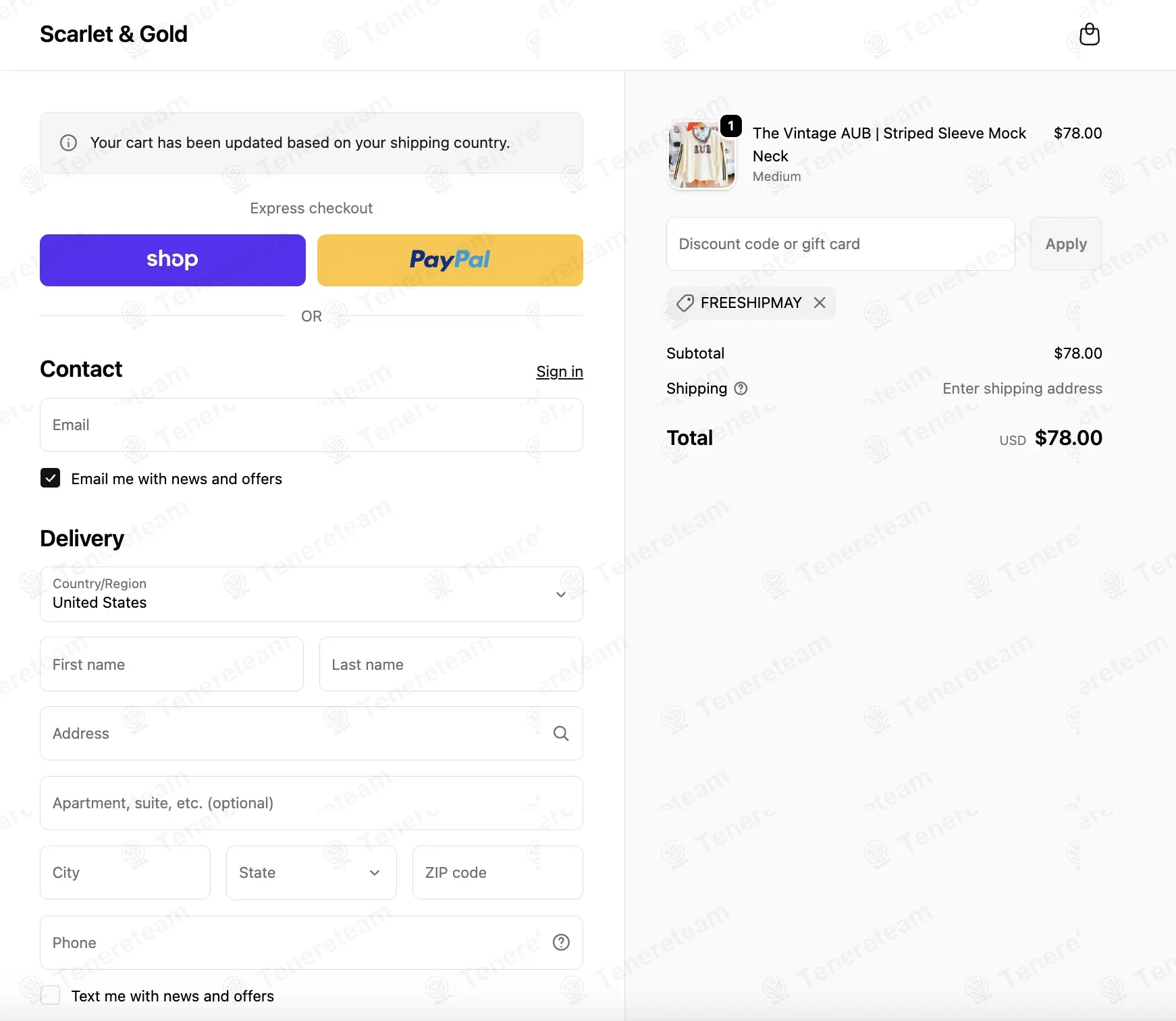 Scarlet And Gold coupon code: Sale off with FREESHIPMAY. Tested and valid as 9 months ago.