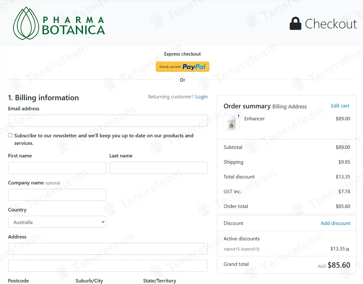 Pharma Botanica AU coupon code: 15% off with sspout15. Tested and valid as 9 months ago.