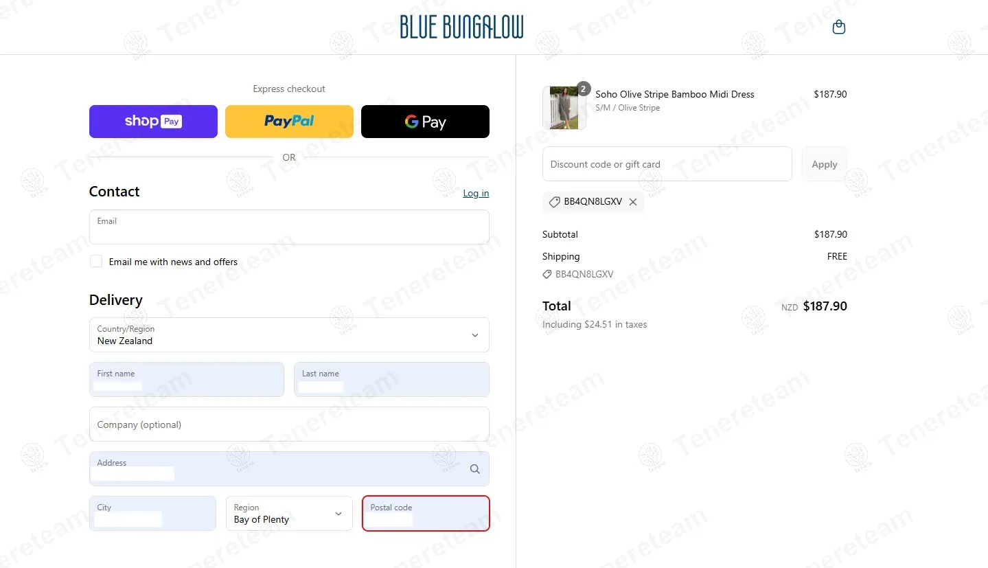 Blue Bungalow NZ coupon code: Sale off with BB4QN8LGXV. Tested and valid as 1 year ago.
