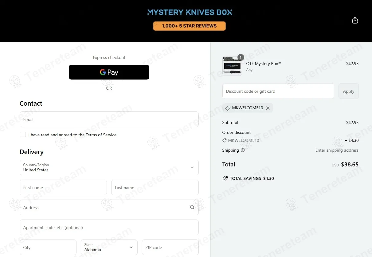 Mystery Knives Box coupon code: 10% off with MKWELCOME10. Tested and valid as 1 year ago.