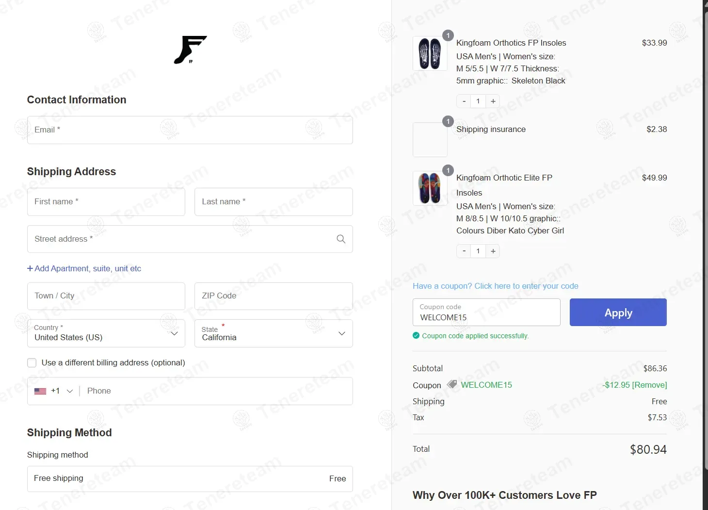 FP Footwear apply coupon code