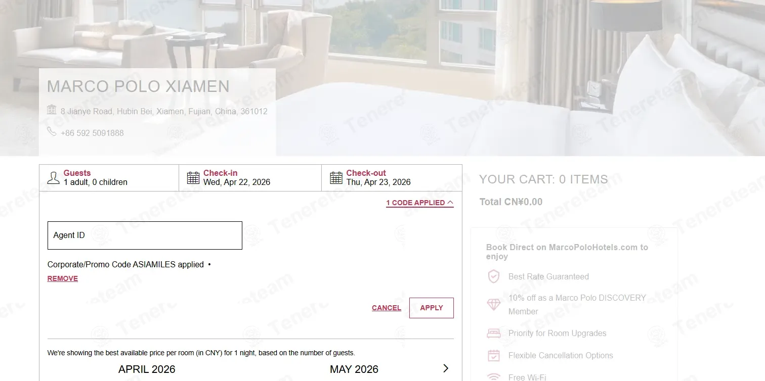 Marco Polo Hotels coupon code: 10% off with ASIAMILES. Tested and valid as 2 weeks ago.