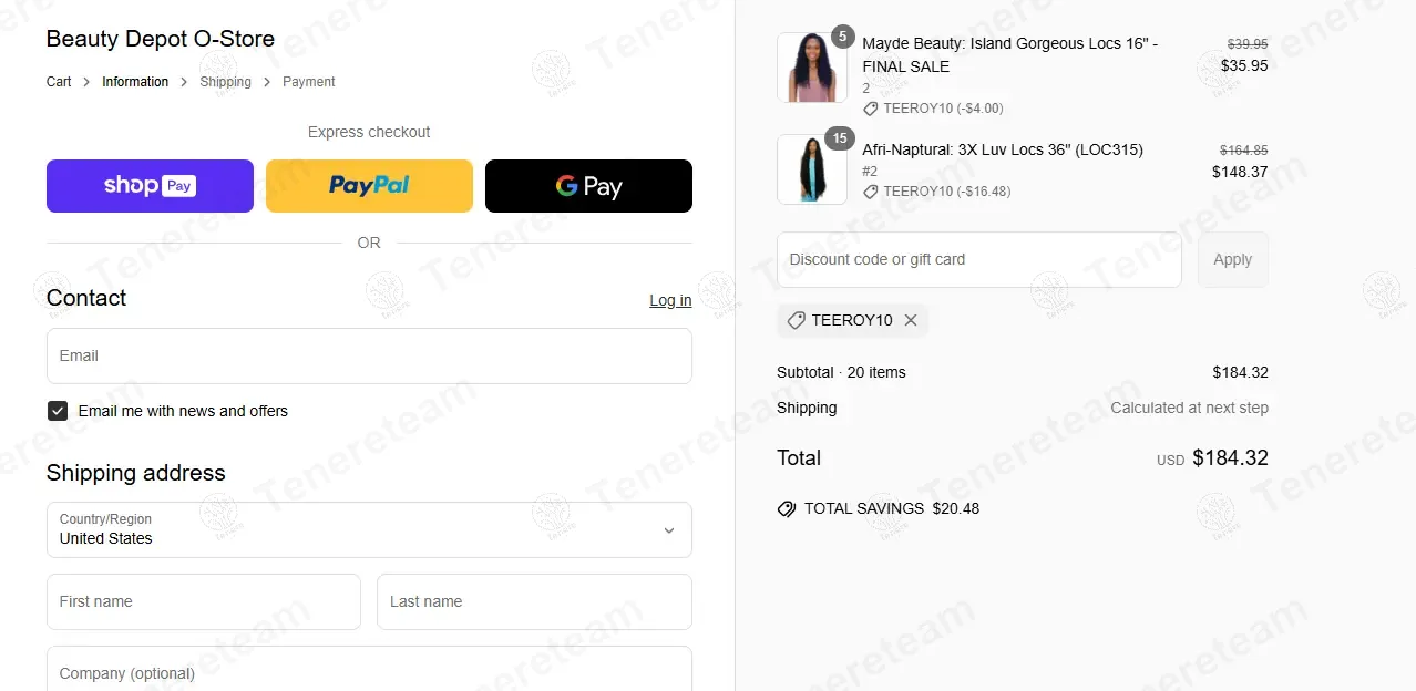 Shop Beauty Depot coupon code: 10% off with TEEROY10. Tested and valid as 1 year ago.