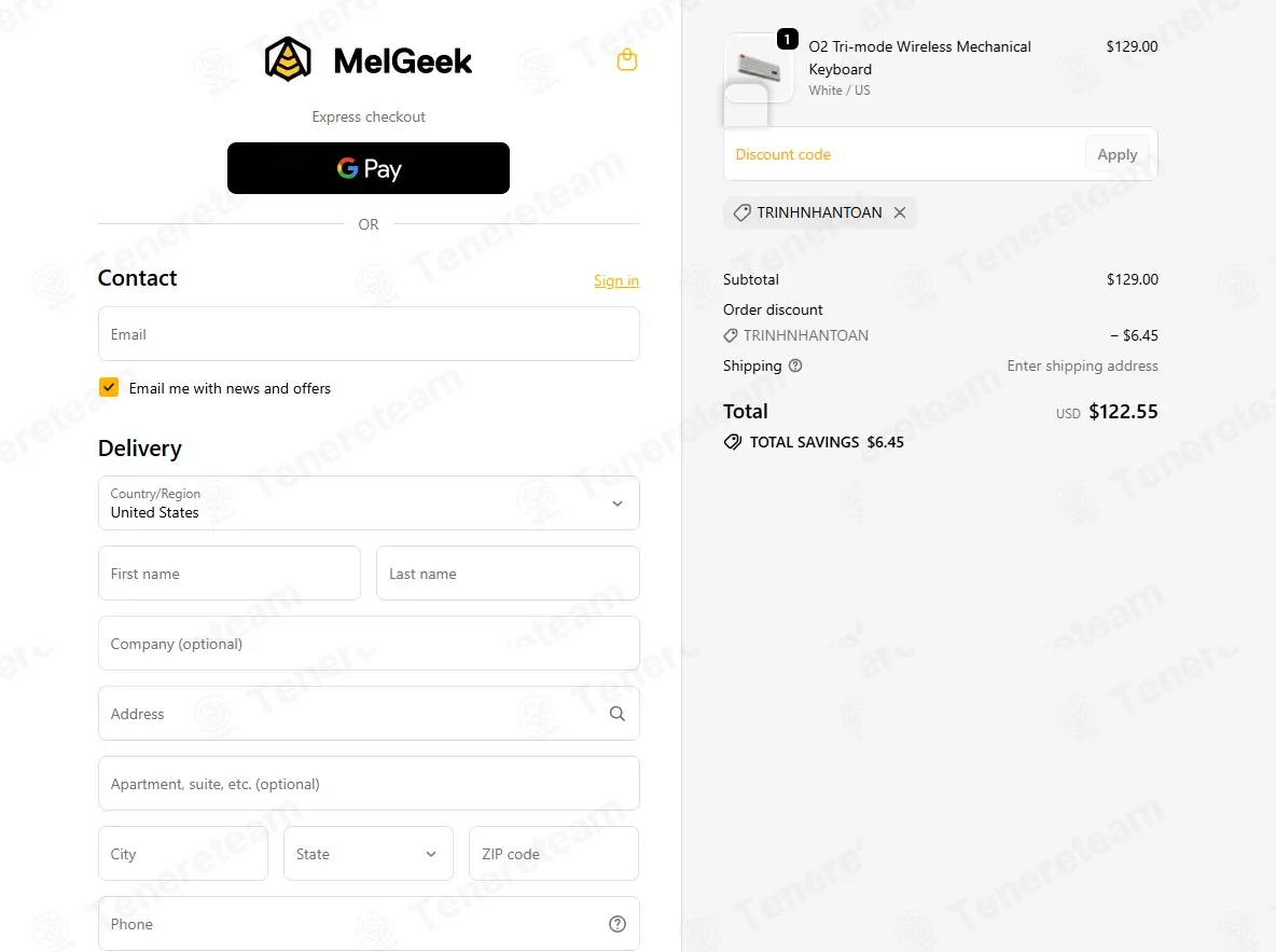 MelGeek coupon code: 5% off with TRINHNHANTOAN. Tested and valid as 1 month ago.
