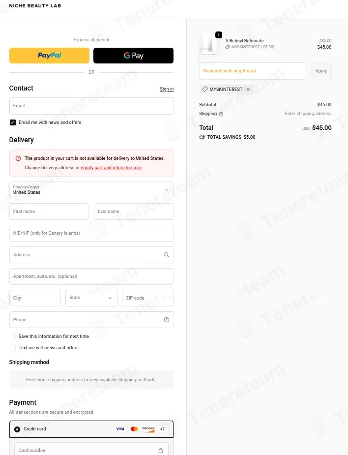 Niche Beauty Lab coupon code: 10% off with MYSKINTEREST. Tested and valid as 21 hours ago.