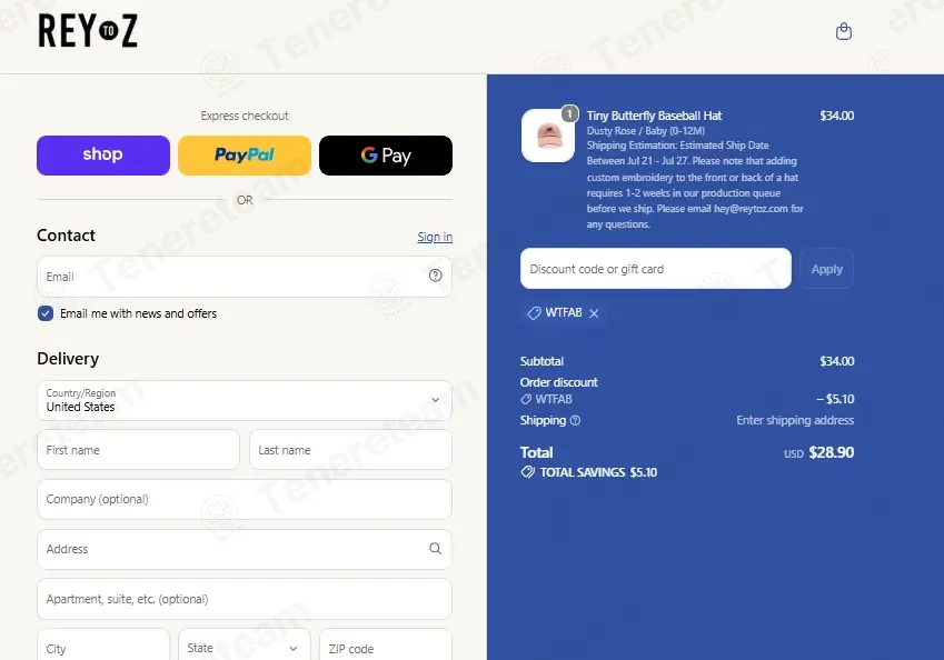 Rey To Z coupon code: 15% off with WTFAB. Tested and valid as 3 weeks ago.