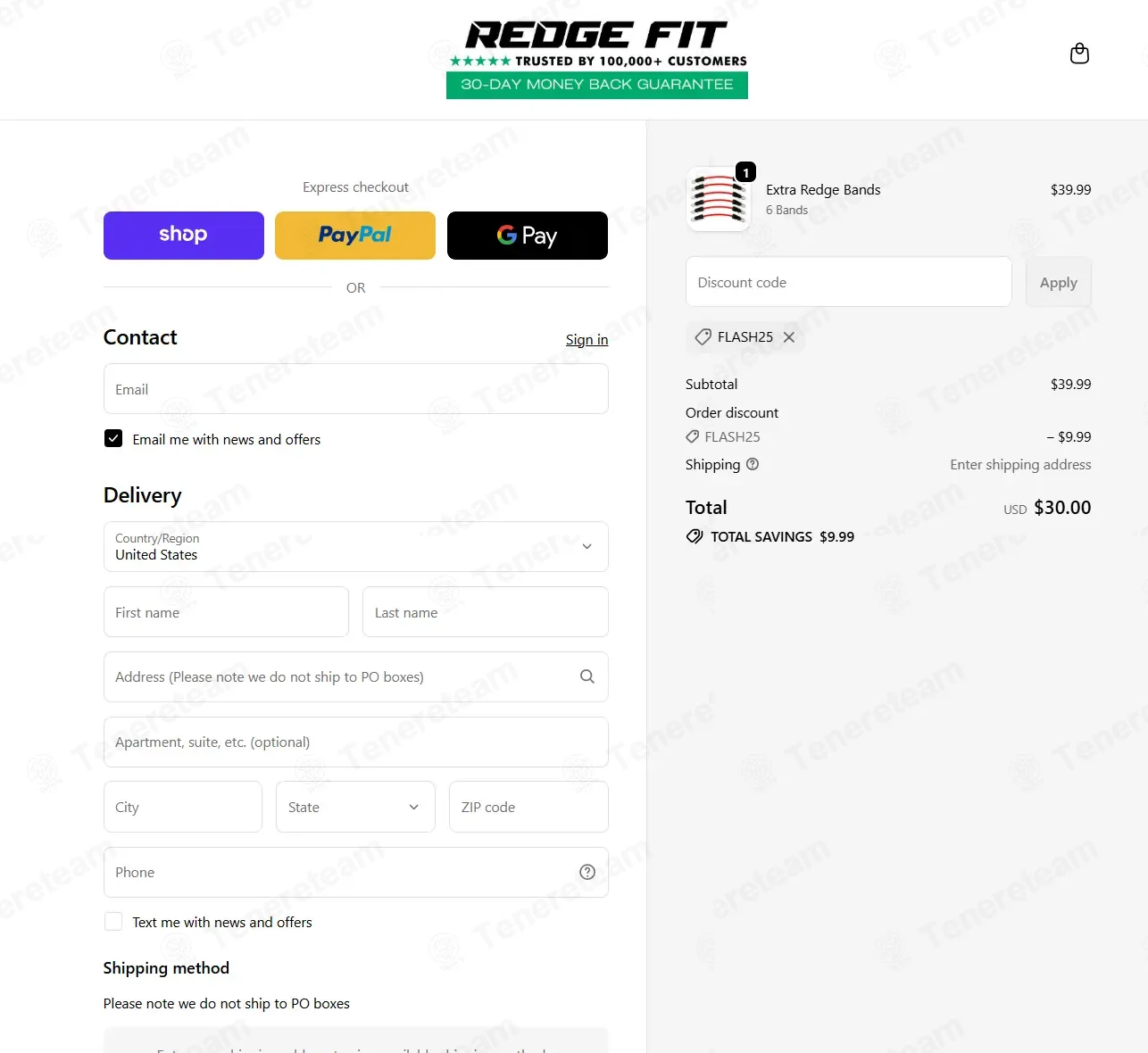 Redge Fit coupon code: 25% off with FLASH25. Tested and valid as 5 months ago.