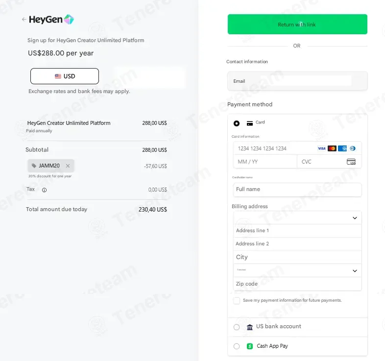 HeyGen coupon code: 20% off with JAMM20. Tested and valid as 1 month ago.