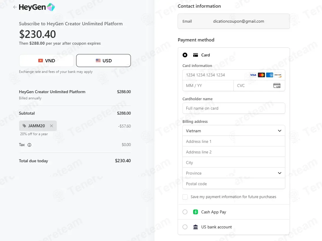 HeyGen coupon code: 20% off with JAMM20. Tested and valid as 1 month ago.