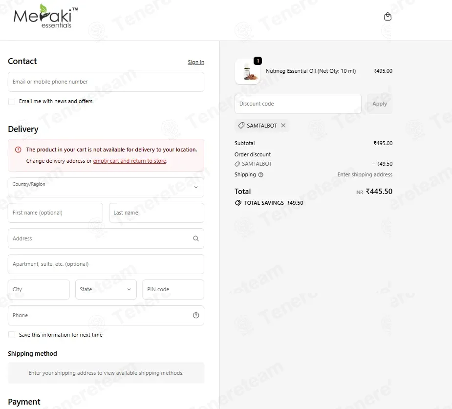Meraki Essentials coupon code: 10% off with SAMTALBOT. Tested and valid as 2 months ago.