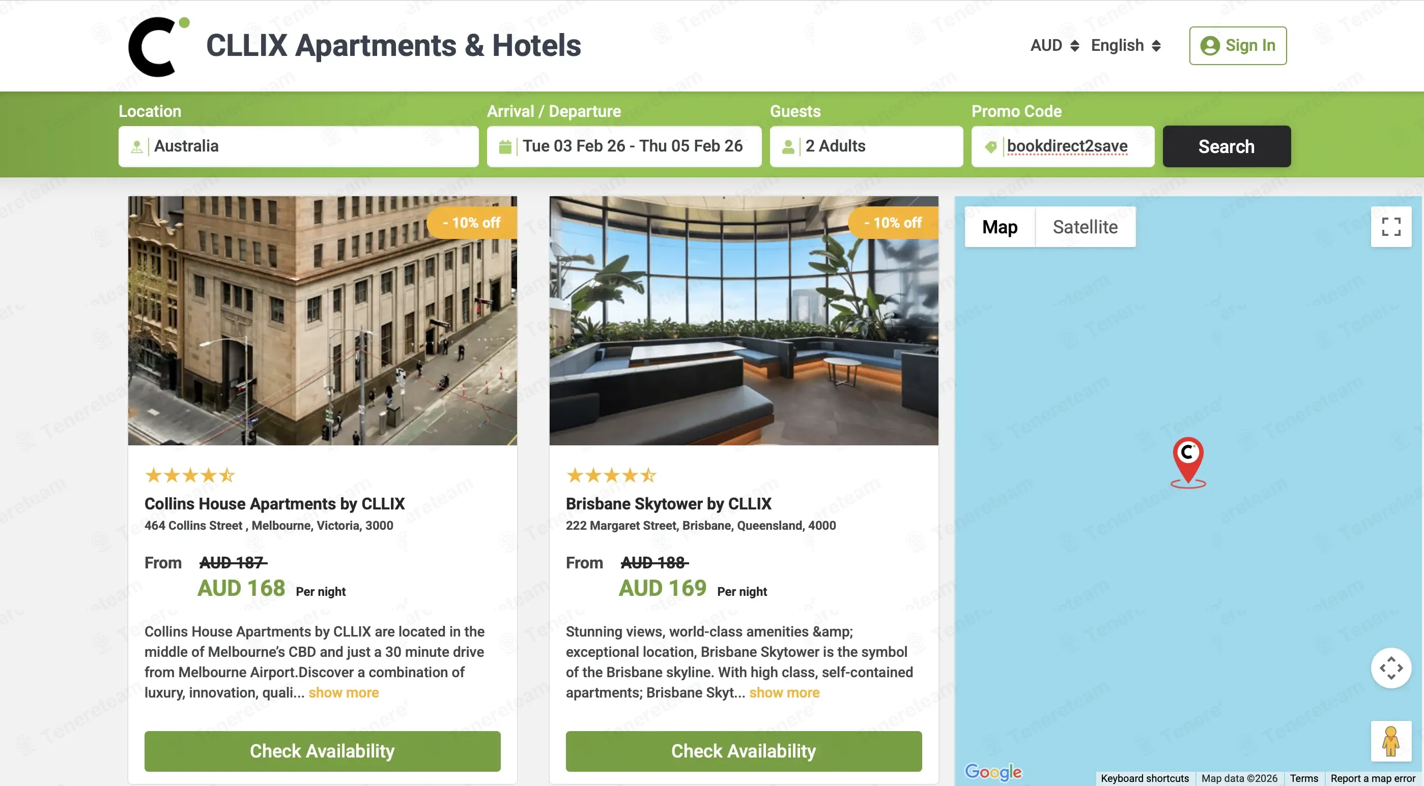 Cllix Apartments And Hotels coupon code verified as working at checkout
