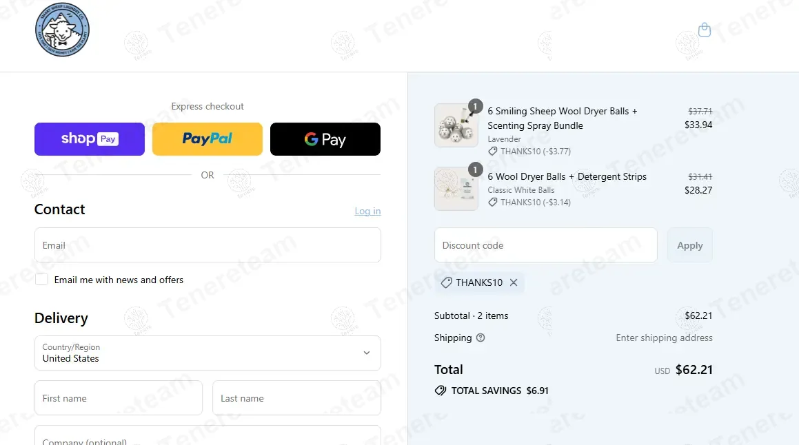Smart Sheep Premium Wool Dryer Balls coupon code: 10% off with THANKS10. Tested and valid as 10 months ago.
