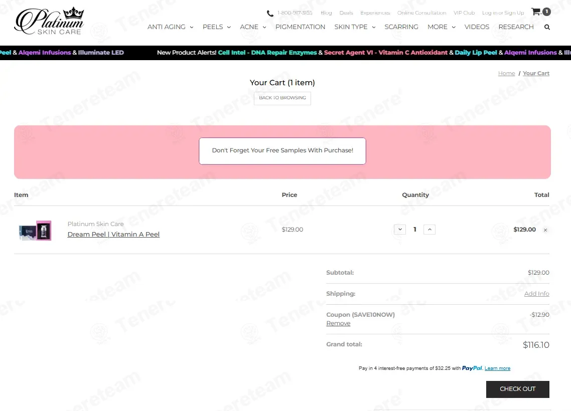 Platinum Skin Care coupon code: 10% off with SAVE10NOW. Tested and valid as 7 months ago.