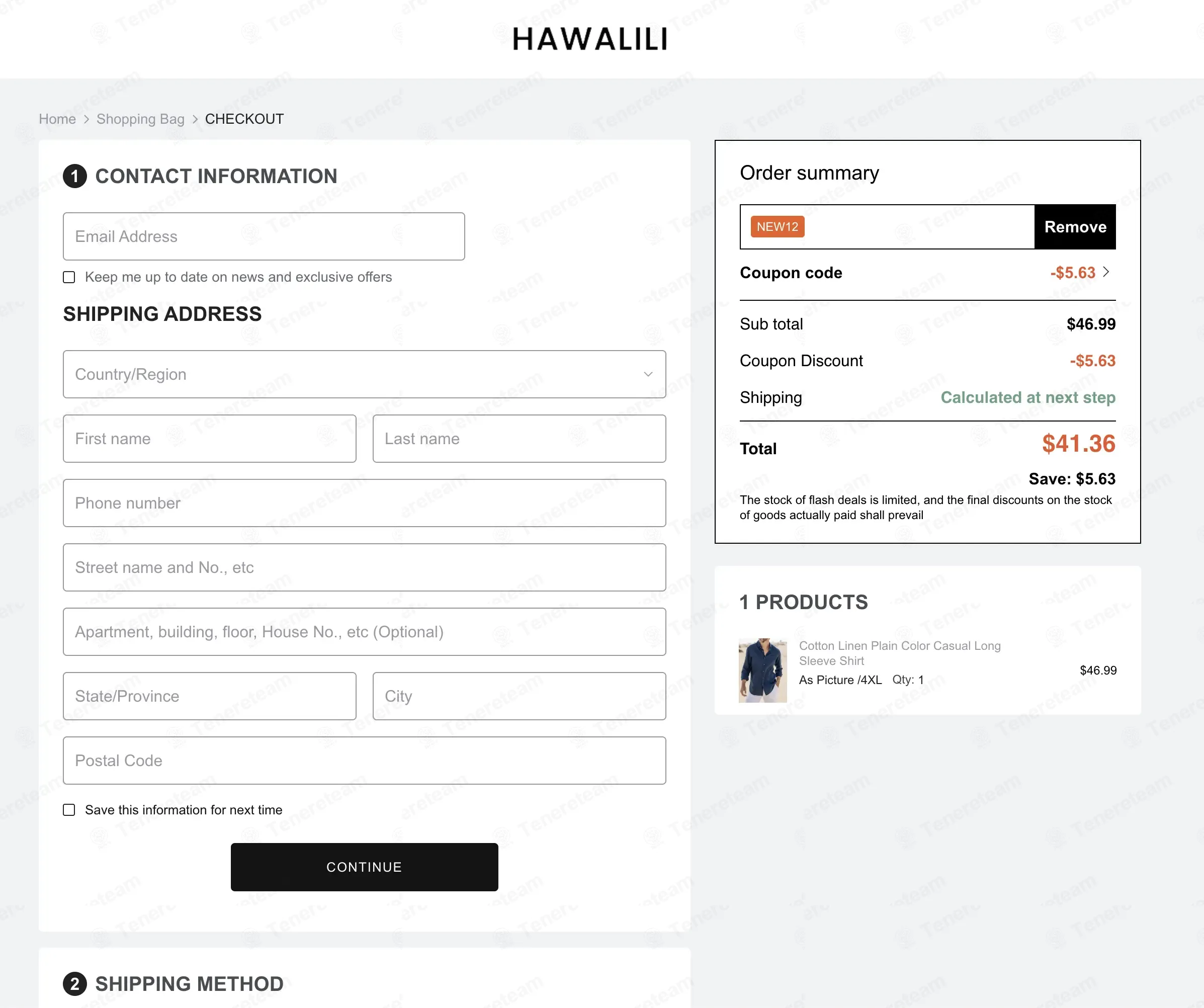 Hawalili coupon code: 12% off with NEW12. Tested and valid as 8 months ago.