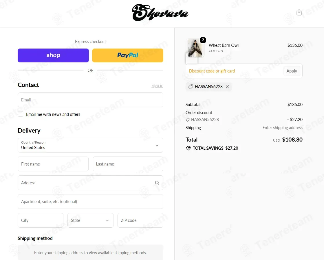 Shovava coupon code: 20% off with HASSAN56228. Tested and valid as 4 weeks ago.