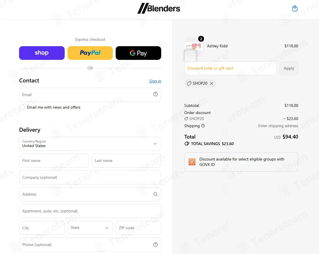 Blenders Eyewear coupon code: 20% off with SHOP20. Tested and valid as 3 weeks ago.