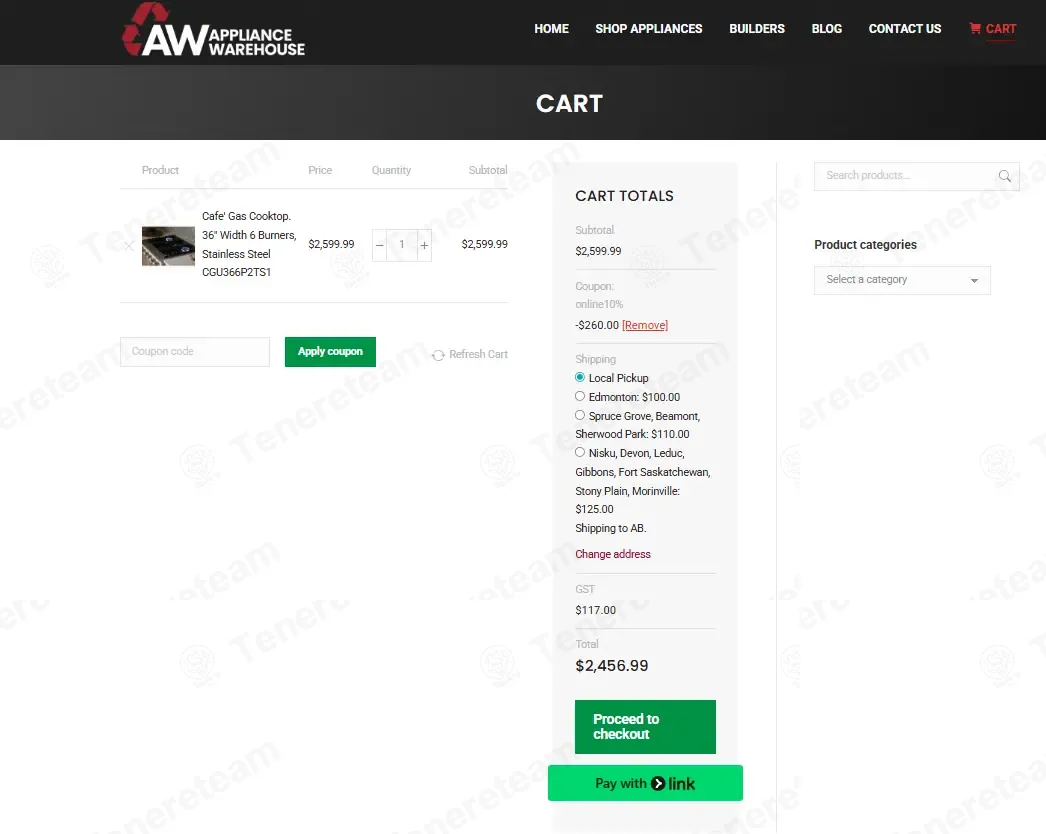 Appliance Warehouse coupon code: 10% off with ONLINE10%. Tested and valid as 4 months ago.