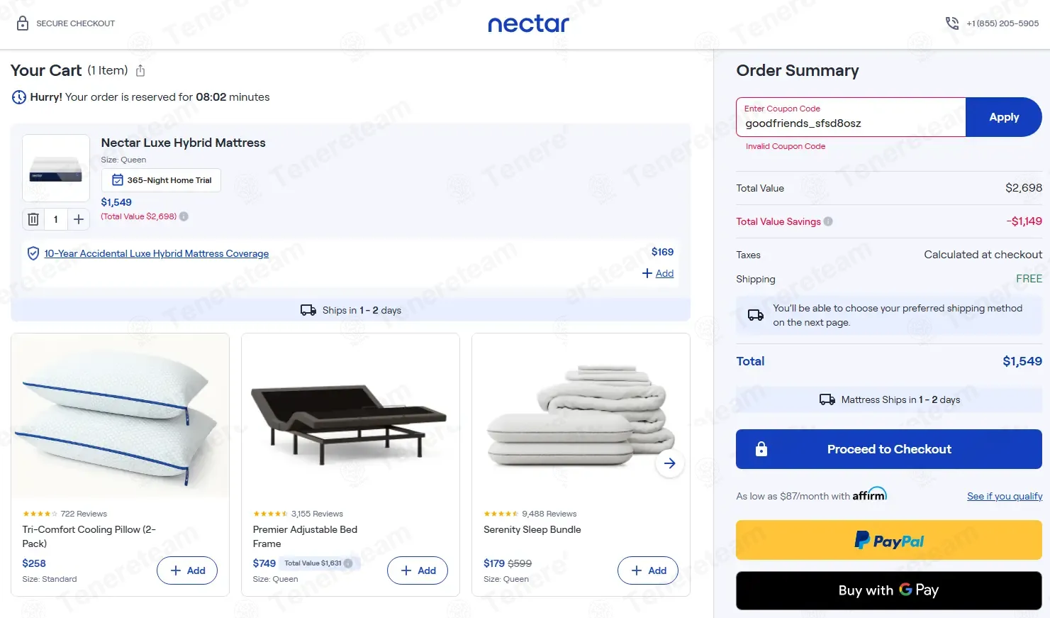 Nectar Sleep coupon code: 60% off with goodfriends_sfsd8osz. Tested and valid as 2 months ago.