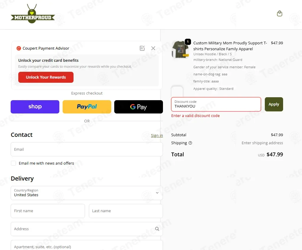 Mother Proud coupon code: 10% off with THANKYOU. Tested and valid as 1 month ago.