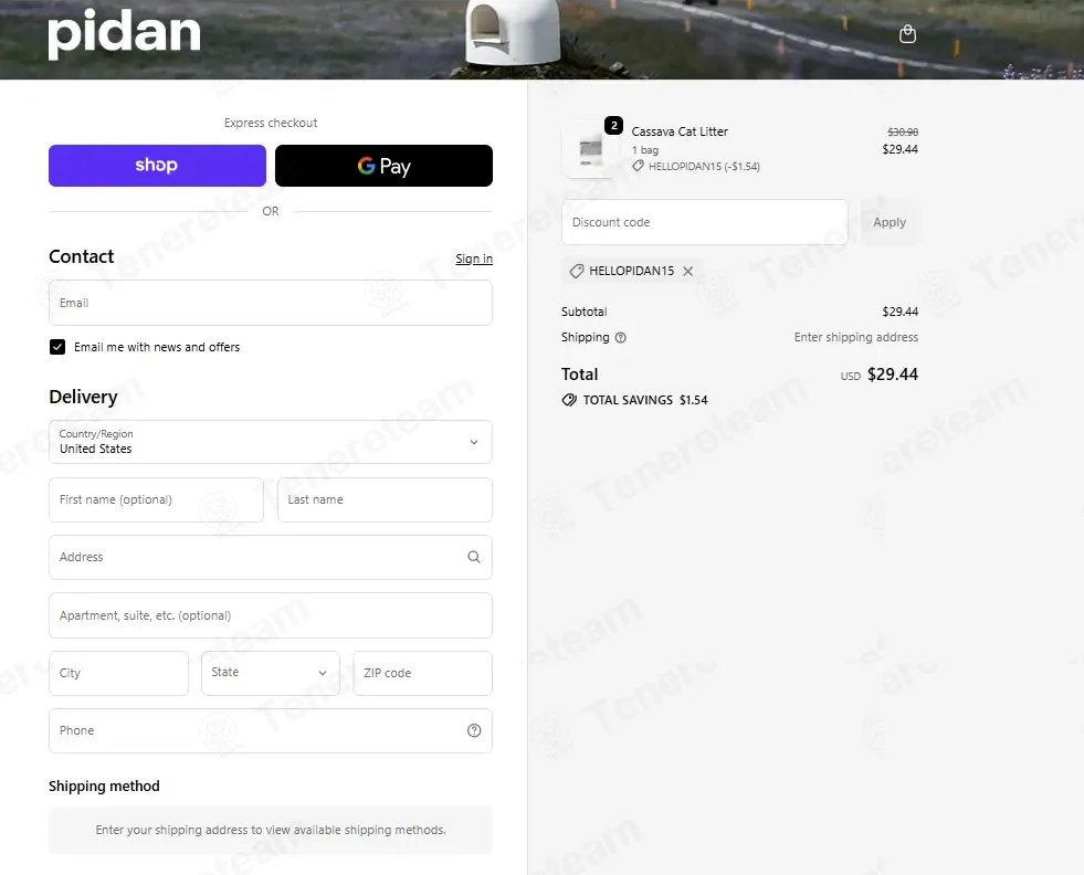 Pidan coupon code: 5% off with HELLOPIDAN15. Tested and valid as 1 month ago.