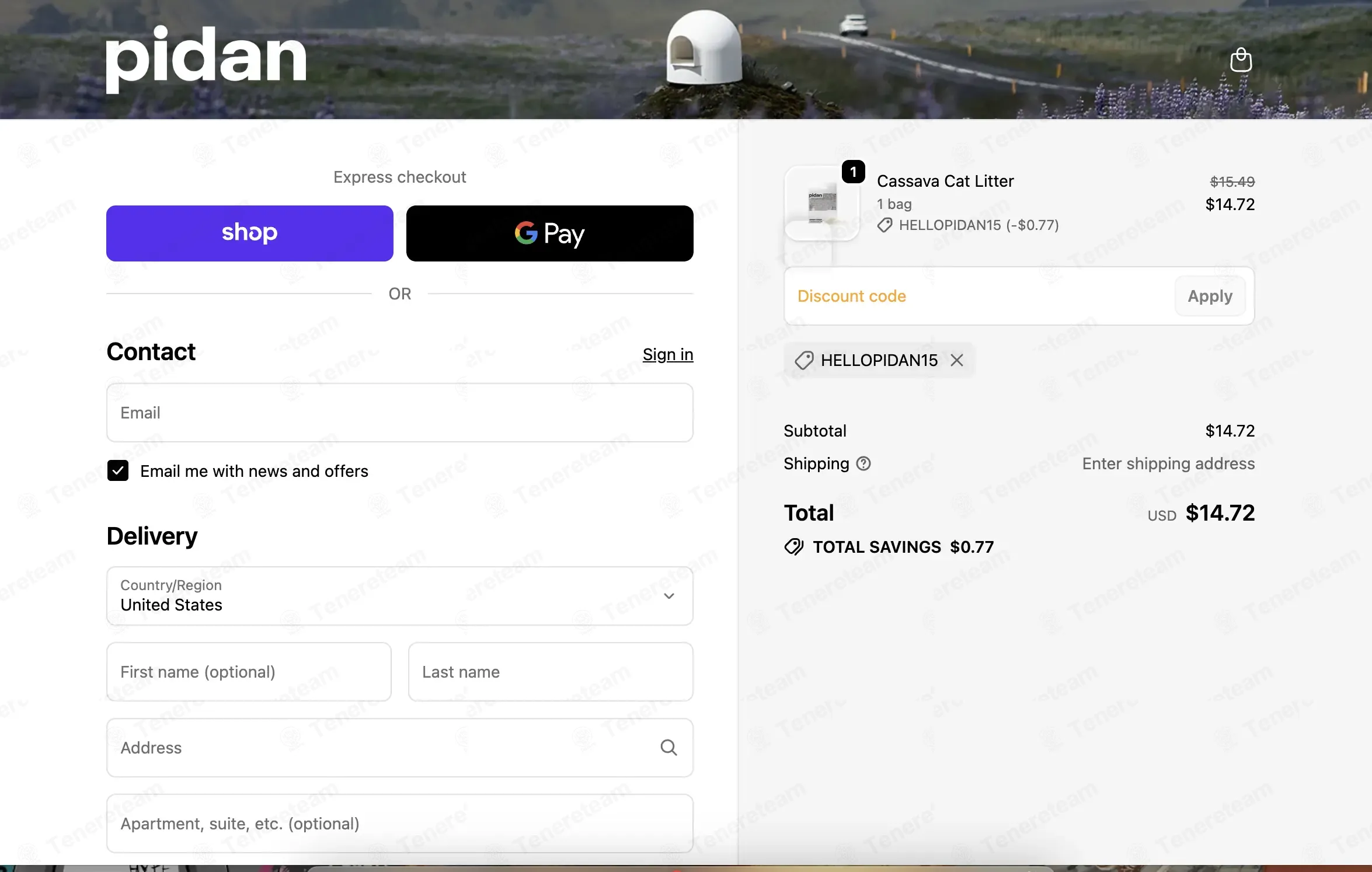 Pidan coupon code: 5% off with HELLOPIDAN15. Tested and valid as 1 month ago.