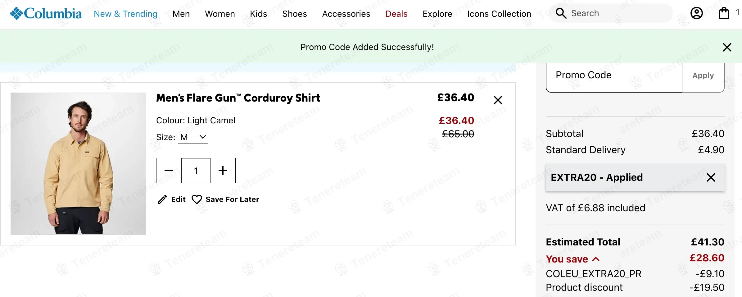 Columbia Sportswear coupon code: 20% off with EXTRA20. Tested and valid as 9 months ago.