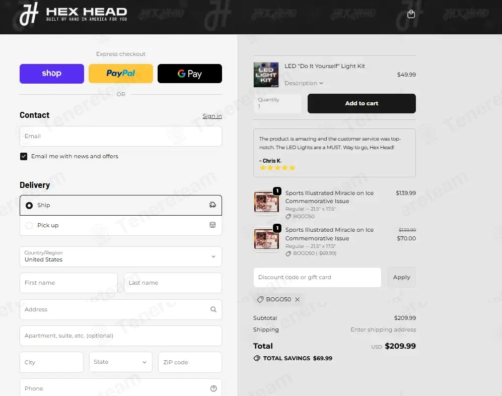 Hex Head Art coupon code: 50% off with BOGO50. Tested and valid as 7 months ago.