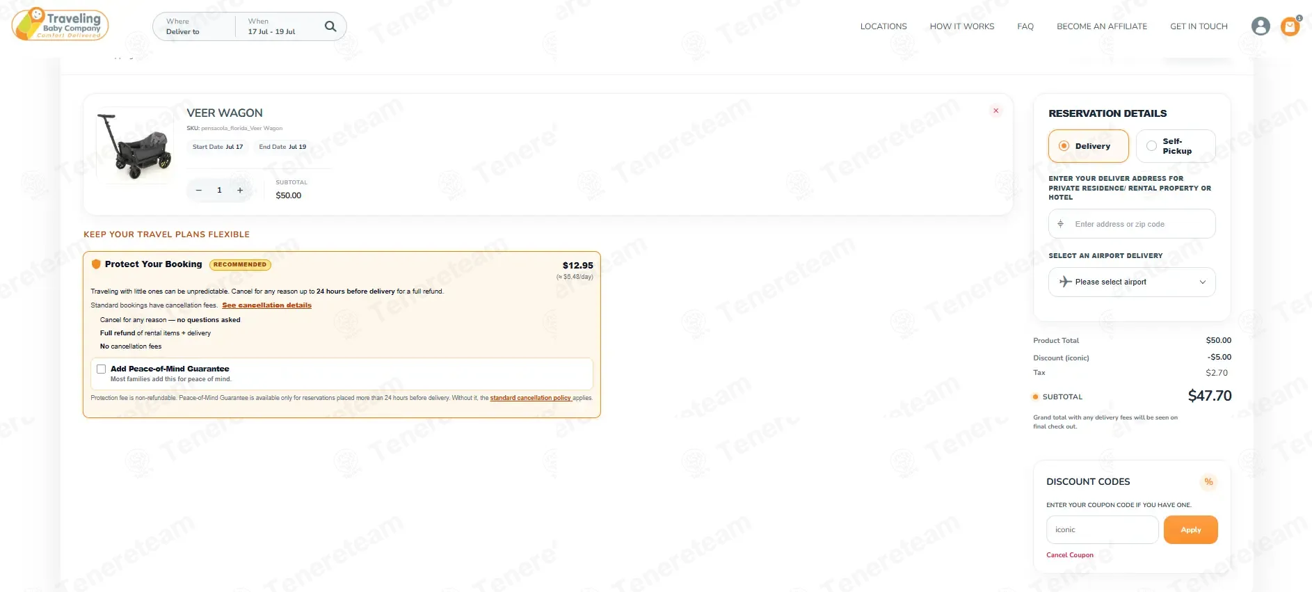 Traveling Baby coupon code: 10% off with iconic. Tested and valid as 1 month ago.