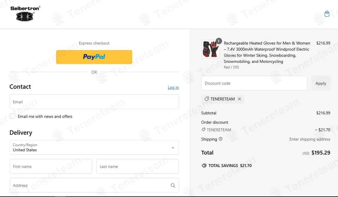Seibertron Outdoor coupon code: 10% off with TENERETEAM. Tested and valid as 3 weeks ago.
