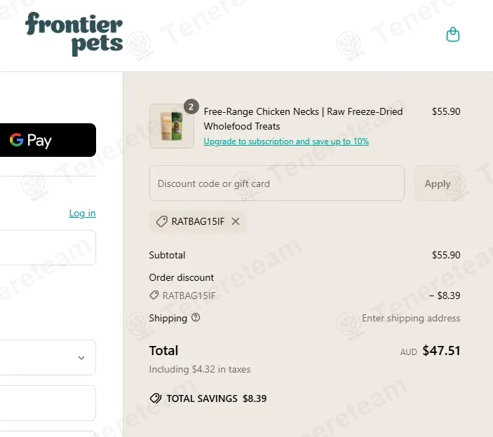 Frontier Pets Au apply coupon code