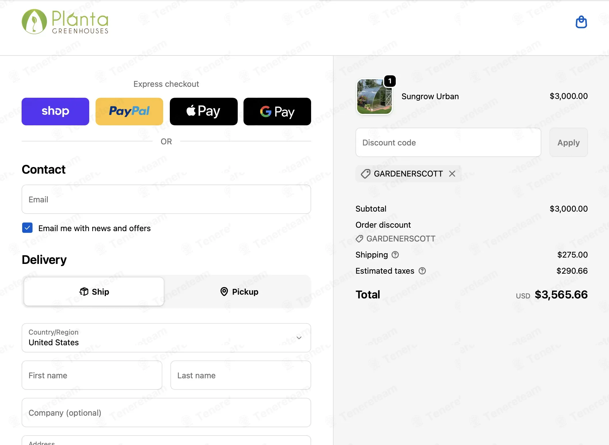 Planta Greenhouses CA coupon code: $150 off with GARDENERSCOTT. Tested and valid as 2 months ago.