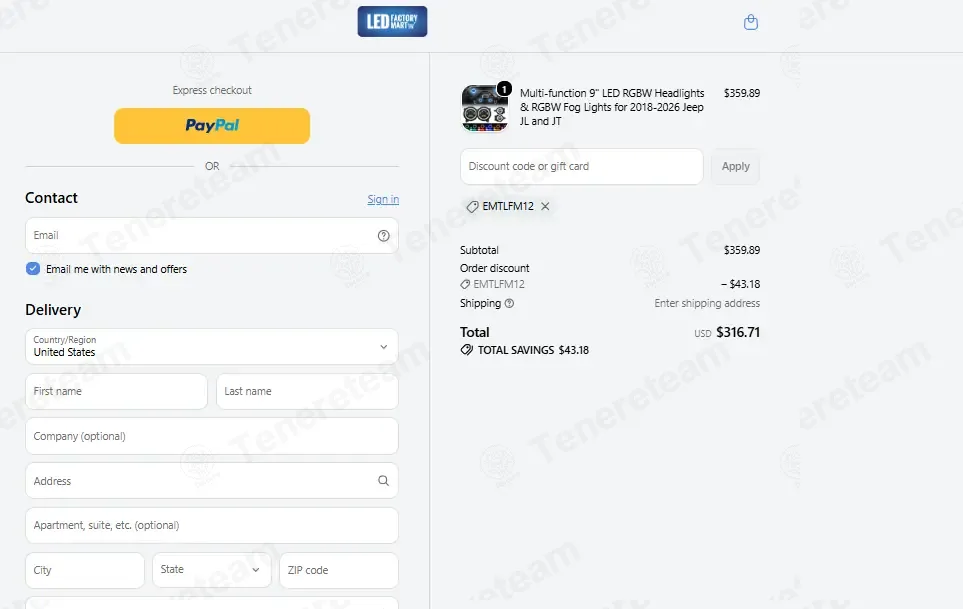 LED Factory Mart coupon code: 12% off with EMTLFM12. Tested and valid as 1 month ago.