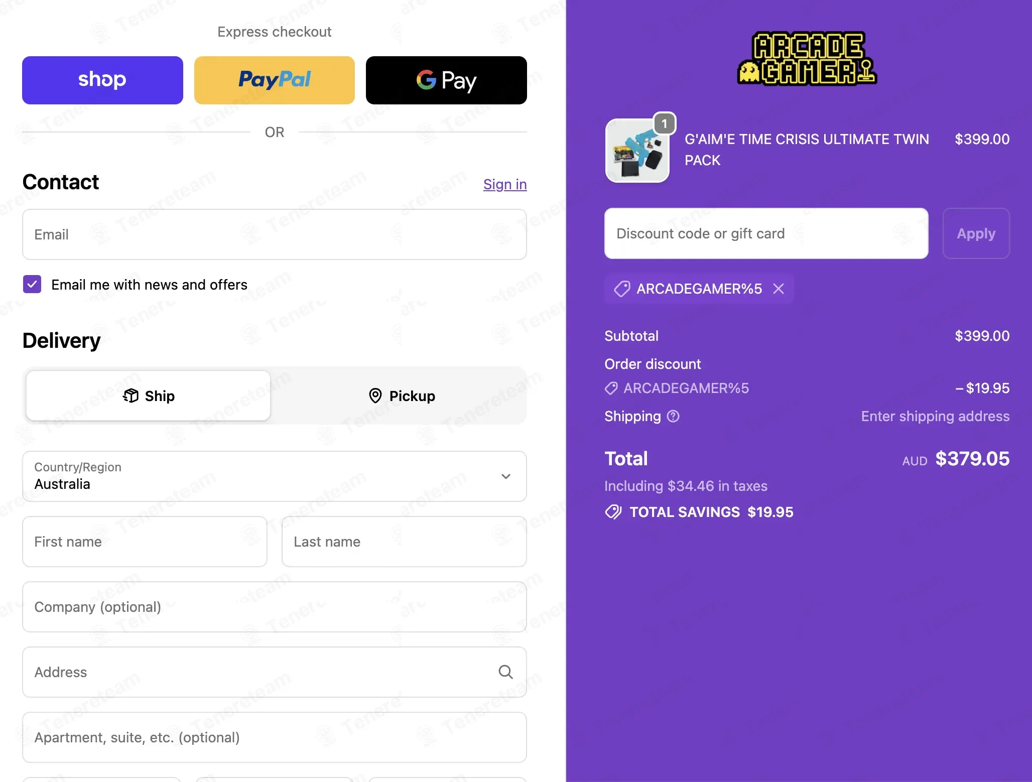 Arcade Gamer coupon code: 5% off with ARCADEGAMER%5. Tested and valid as 2 months ago.