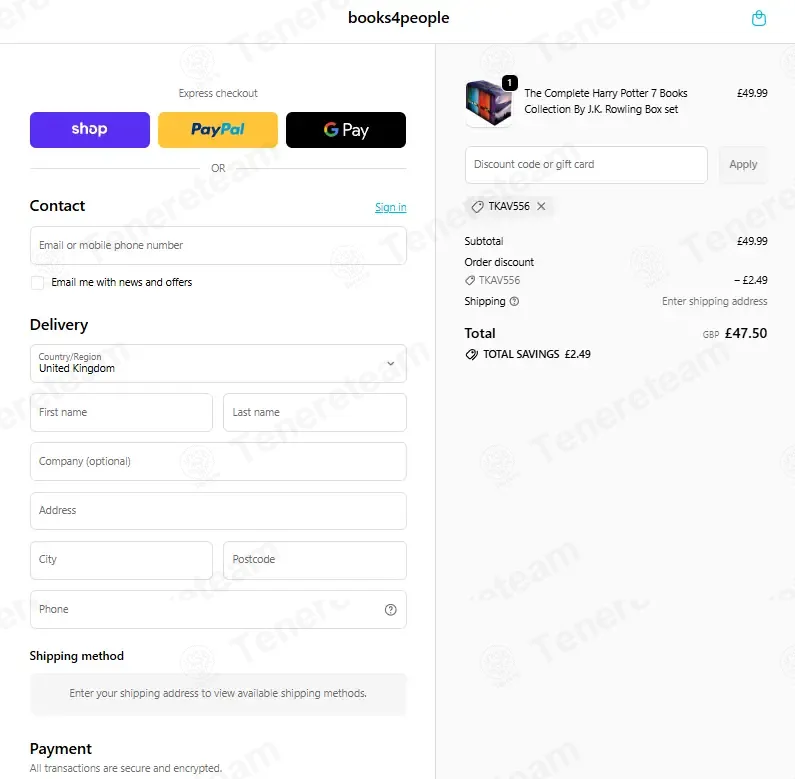 Books 4 People coupon code: 5% off with TKAV556. Tested and valid as 1 month ago.