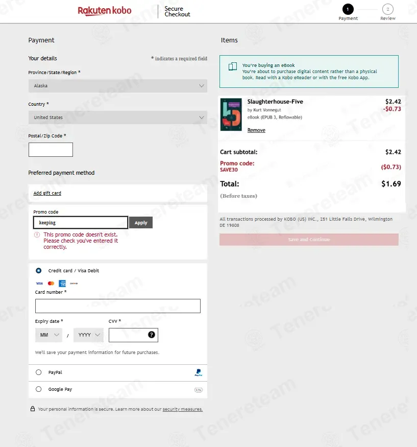 Kobo coupon code: 30% off with SAVE30. Tested and valid as 2 months ago.