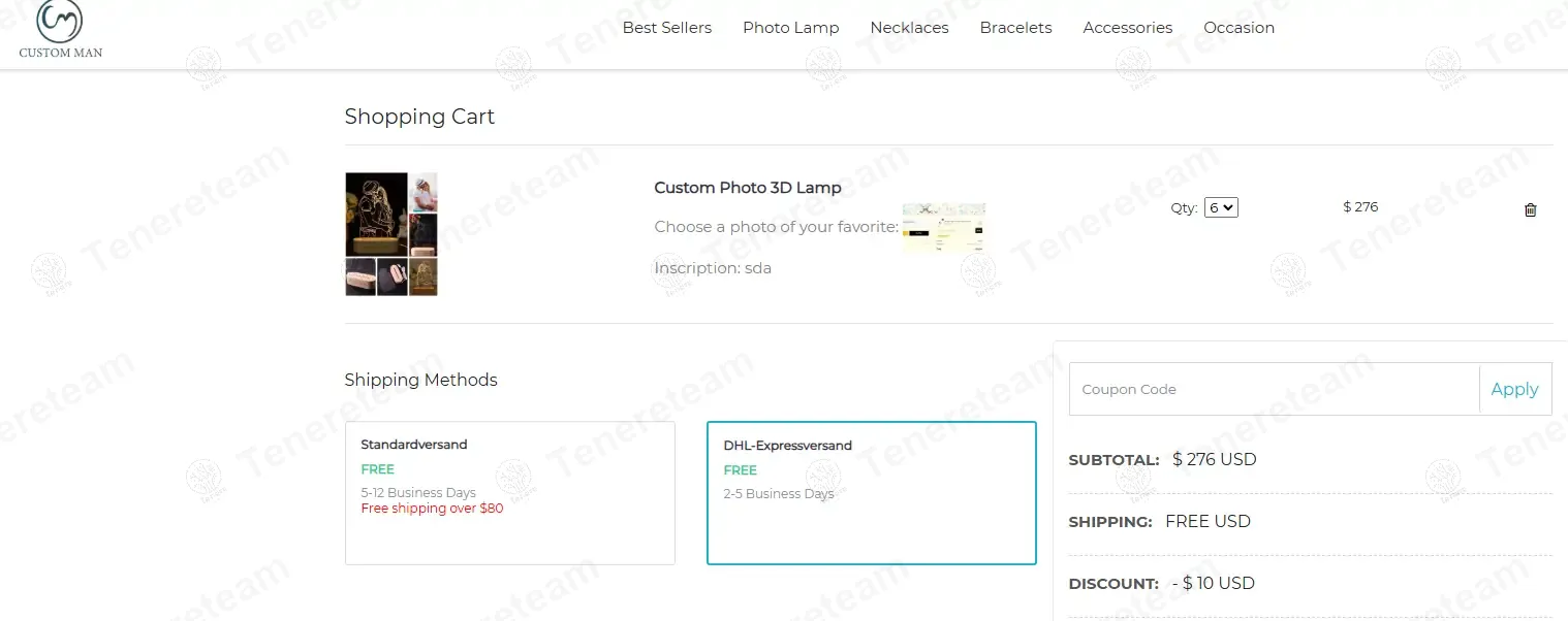 Customman coupon code: $10 off with GIFT10. Tested and valid as 1 year ago.