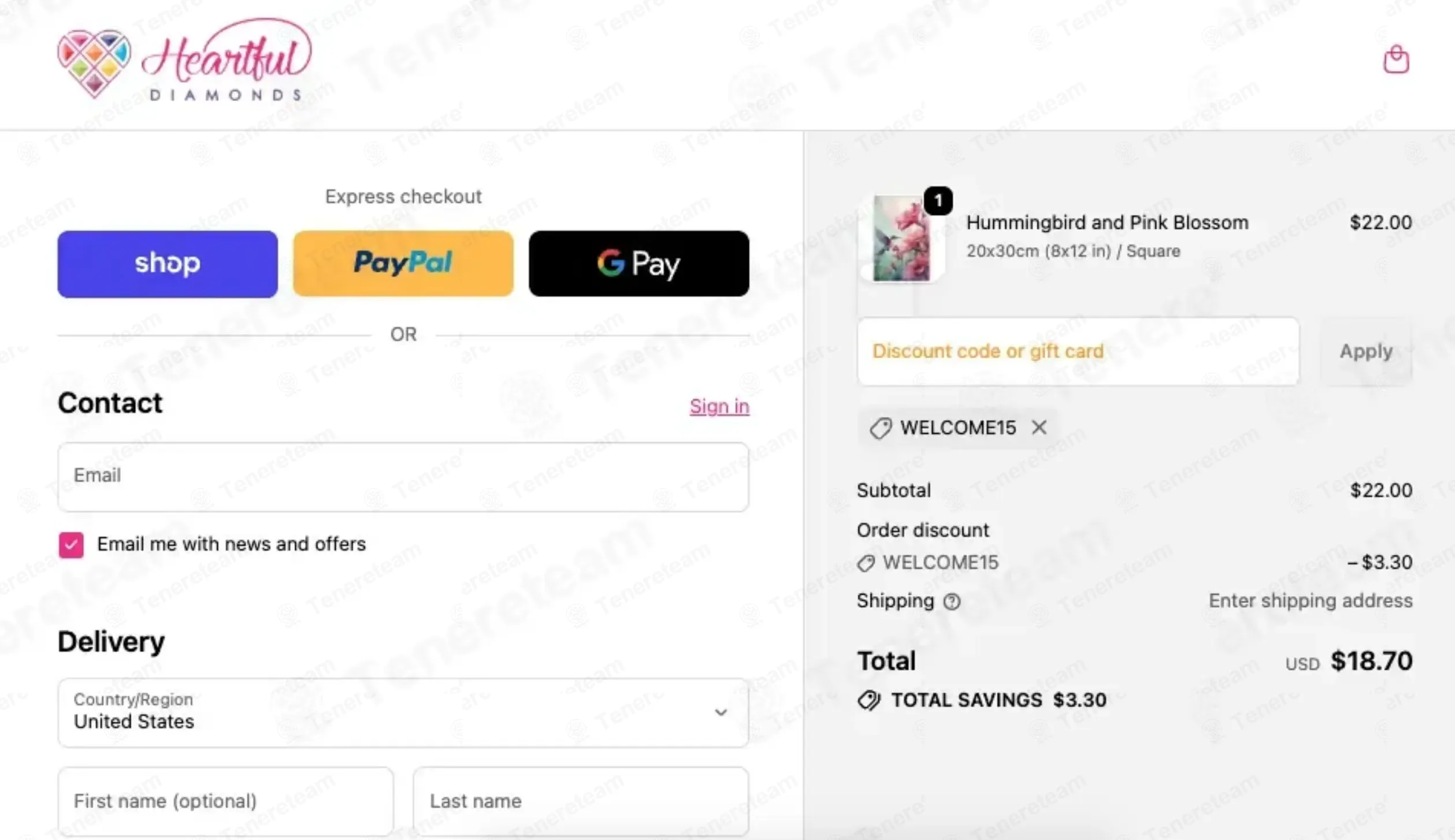 Heartful Diamonds coupon code: 15% off with WELCOME15. Tested and valid as 1 month ago.