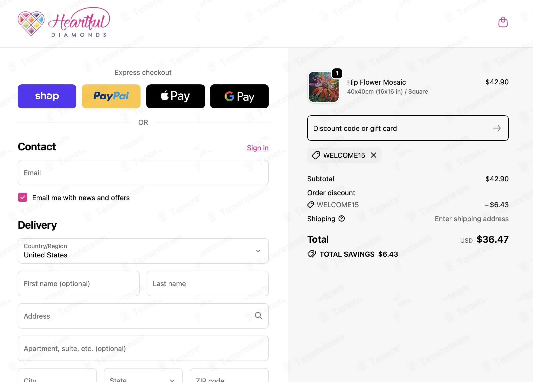 Heartful Diamonds coupon code: 15% off with WELCOME15. Tested and valid as 1 month ago.