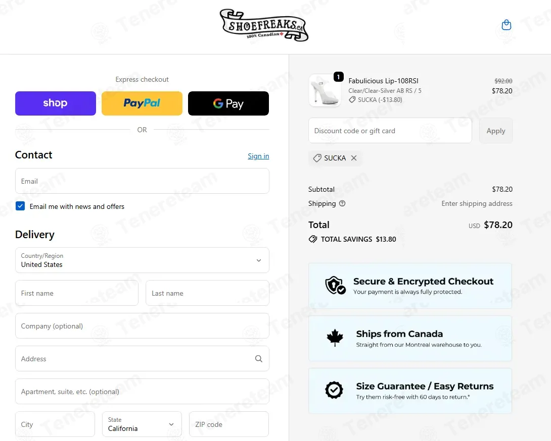 Shoe Freaks coupon code: 15% off with SUCKA. Tested and valid as 2 weeks ago.