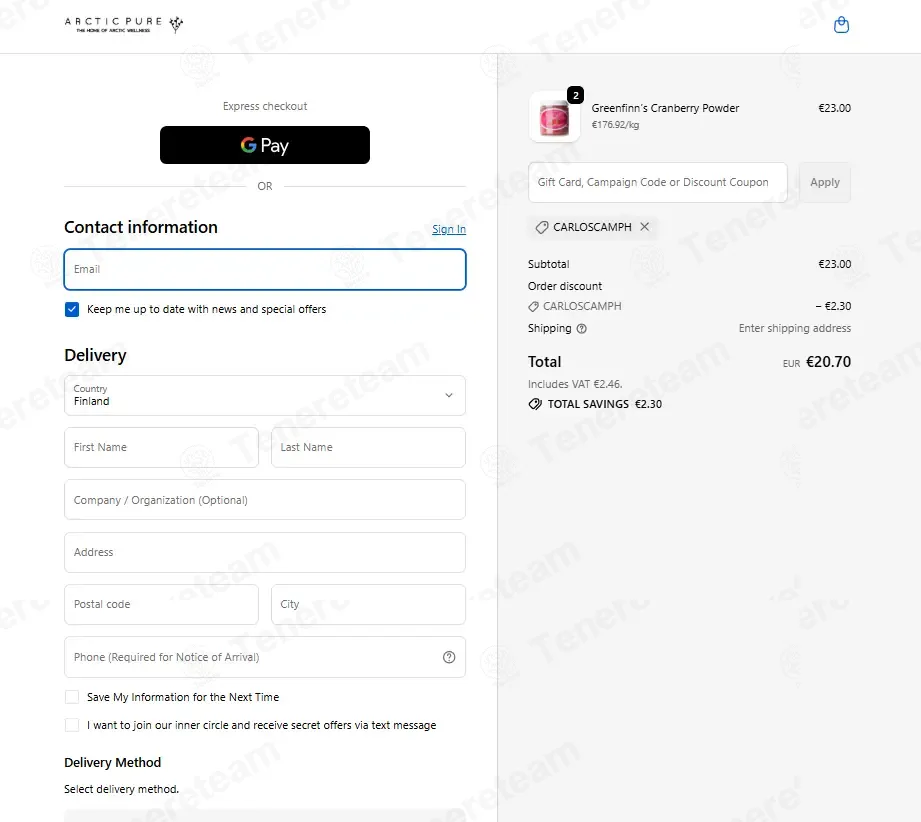 The Arctic Pure coupon code: 10% off with CARLOSCAMPH. Tested and valid as 3 weeks ago.