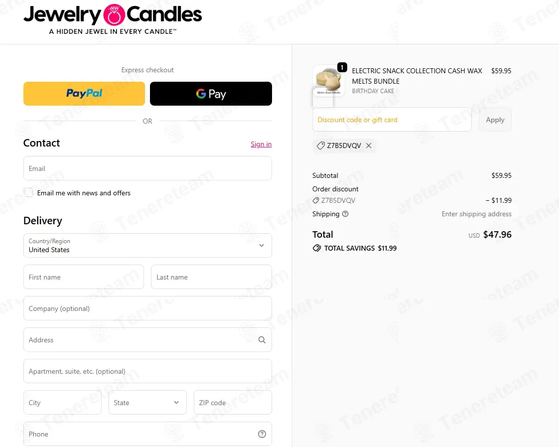 Jewelry Candles coupon code: 20% off with Z7B5DVQV. Tested and valid as 1 week ago.