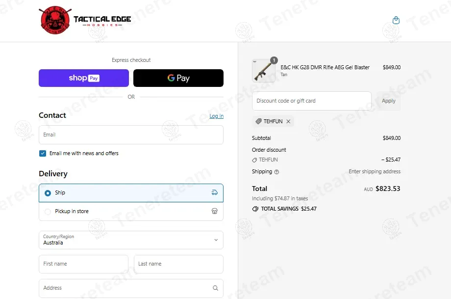 Tactical Edge Hobbies coupon code: 3% off with TEHFUN. Tested and valid as 7 months ago.