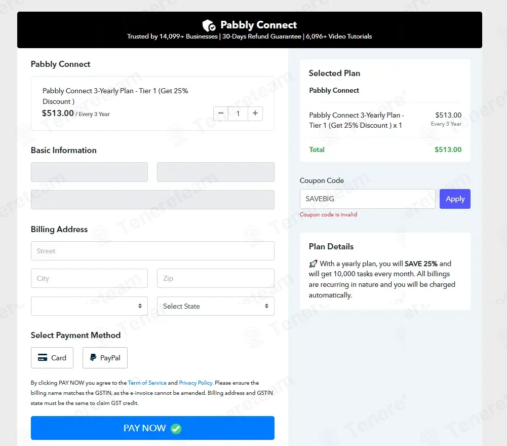 Pabbly coupon code: 5% off with SAVEBIG. Tested and valid as 5 months ago.