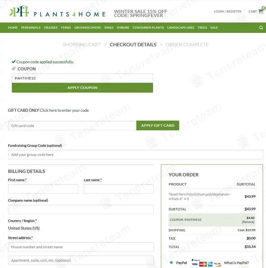 Plants4Home coupon code: 10% off with P4HTIME10. Tested and valid as 9 months ago.